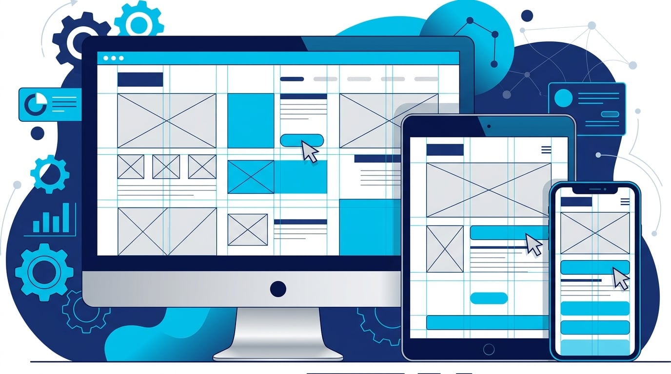 Criação de site institucional responsivo para empresas, exibido em computador e celular